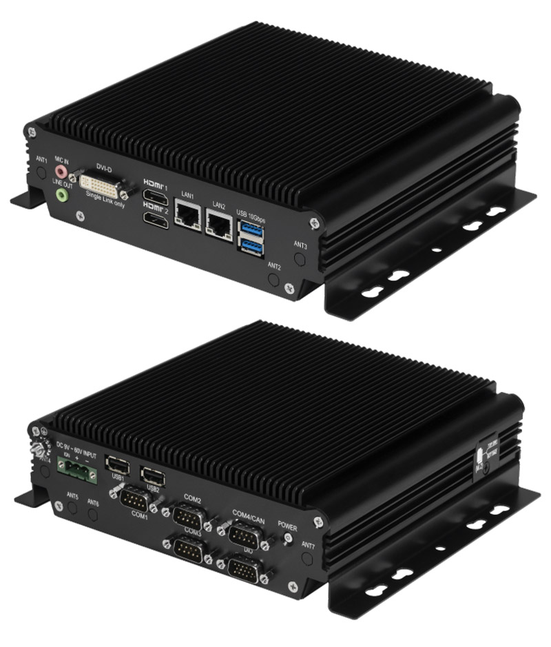 FleetPC-5-C Car-PC (AMD Ryzen R2312, 9-60V Automotive Netzteil, 2x LAN, 2 x HDMI, 1 x DVI-D) [<b>FANLESS</b>]