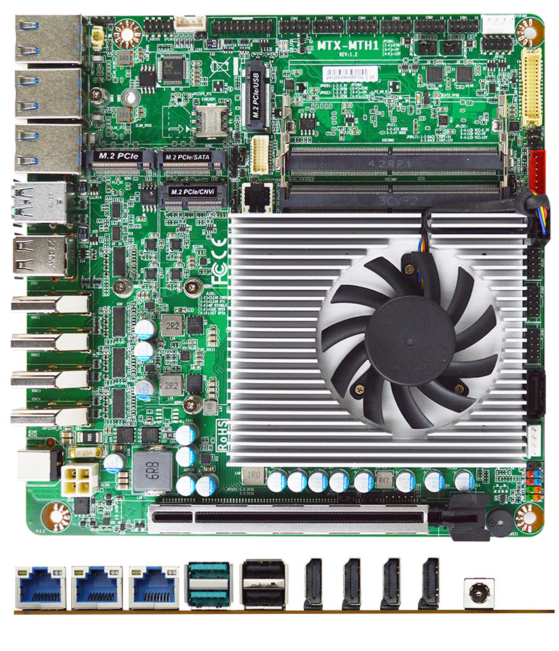 Jetway MTX-MTH1-155H0010 Thin-ITX (Intel Core Ultra 7 Processor 155H, 4x HDMI, 3x 2.5GE LAN) <b>[12-28V Input]</b>